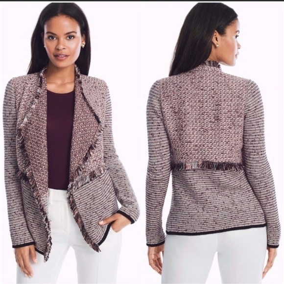 White House Black Market Sweaters - White House Black Market Fringe Knit Cardigan